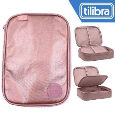 Imagem de Estojo Box Jumbo Tilibra Escolar Académie Metalizado, Rosê