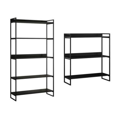 Imagem de Kit Industrial Estante Guaecá 180x95 e Aparador Industrial 3 Prateleir
