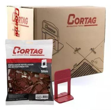 Imagem de Espaçador Nivelador Caixa com 500 Peças Eco Vermelho Cortag 1,5cm