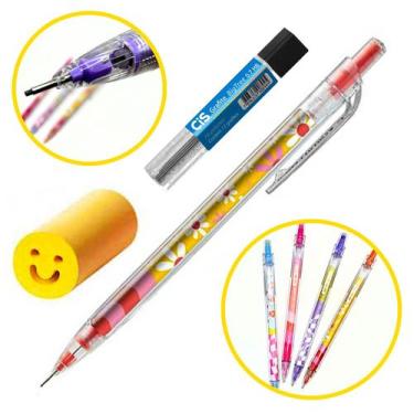 Imagem de Kit Escolar Com 3 Itens Lapiseira 0.7 Borracha Grafite Tris, Amarelo c