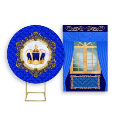 Imagem de Painel De Festa Redondo 1,50x1,50 + Painel Vertical 1,50x2,20 - Capito