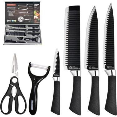 Imagem de Conjunto de Facas profissional p/ Churrasco, cozinha, lâminas de aço i