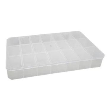 Imagem de Caixa Organizadora 21 Divisórias Plástica Com Trava E Tampa - Plasbel