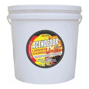 Imagem de Kit 2 acendedor de carvão lareira churrasqueira lenha allchem 2,8 kg
