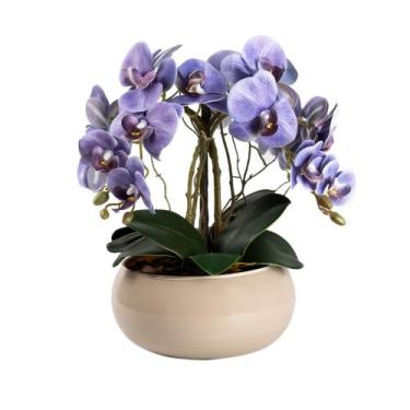 Imagem de Arranjo De Orquídea 4 Hastes Flor Artificial Centro de Mesa Decorativo