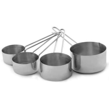 Imagem de Kit Medidores De Cozinha 4 Peças Xícara Em Aço Inox Ref 5513 - MIMO ST