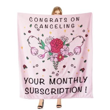 Imagem de Cobertor de recuperação de histerectomia para mulheres – Manta de flanela, parabéns por cancelar sua assinatura mensal Get Well, 127 cm x 152 cm