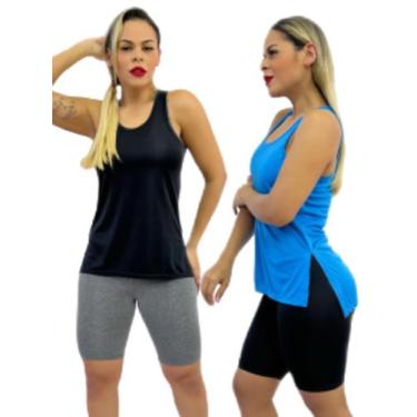 Imagem de Kit 2 Peças - Camiseta Regata Feminina Tapa Bumbum Mullet Academia Fit