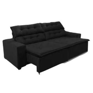 Imagem de Sofá Concept 2 metros Retrátil e reclinável com Molas Suede Ligth Pret