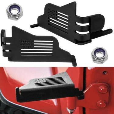 Imagem de 2 peças de aço para descanso de pedal, dobradiça externa com bandeira dos EUA para Jeep Wrangler JK JKU JL JLU JLU