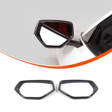 Imagem de Acabamento da capa da moldura do espelho lateral do carro para Chevrolet Corvette C8 2020-2024 acessórios de decoração exterior do carro (padrão de fibra de carbono)