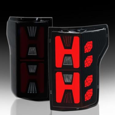 Imagem de Daikokuya Luzes traseiras de LED completas sequenciais para Ford F150 2015-2020 Conjunto de luz traseira animada, seta dinâmica, luz de freio, luz de ré fumada