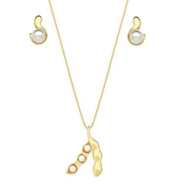 Imagem de Conjunto Soja com Pérolas Revestido em Ouro - VL ACCESSOIRES
