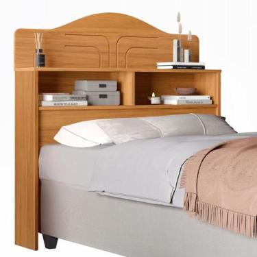 Imagem de Cabeceira Solteiro Cama Box MDF 2 Compartimentos Práticos - Home S.A, 