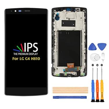Imagem de Compatível com tela LCD de substituição LG G4 H810, para LG G4 H810 H811 H815 LS991 VS986 Display LCD Painel Repair Parts Kit, com vidro temperado + ferramentas + preto com moldura