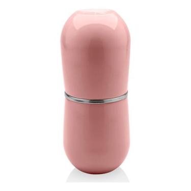Imagem de Porta Escova E Creme Denta Organizador Com Tampa Cromo Belly Rosa OU