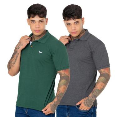 Imagem de Kit 2 Camisa Polo  Elegância Para o Seu Dia Preço Baixo - Ridens, G, C