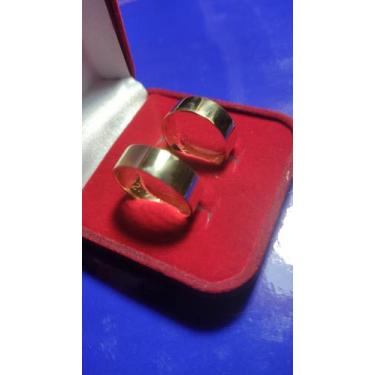 Imagem de Alianças Ouro 18 Kilates Reta Noivado e Casamento 10 Gramas 8mm lisas