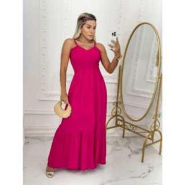 Imagem de Vestido Longo Feminino Com Bojo Estampado Borboleta Elastex - BC Girls