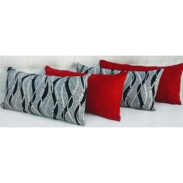 Imagem de - Kit 4 Almofadas Retangulares Jacquard Geométrico E Sued - INGRID BOR