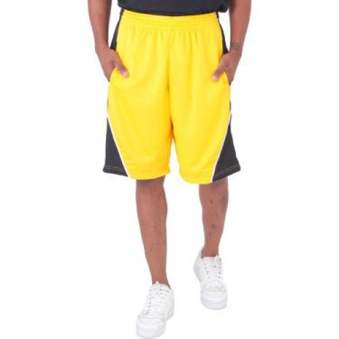 Imagem de Bermuda Basquete Masculina M10 Fire Triângulo, Ouro, GG