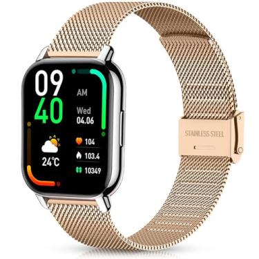 Imagem de Harikiri Pulseiras de metal compatíveis com aeac IDW19, pulseiras de aço inoxidável de 22 mm para Togala P99, uaue T60/T50S, Coucur Y66, Tozo S5/S3/S6, Fitpolo IDW13, ZOSKVEE P95/P66, AKUMAKA G39,