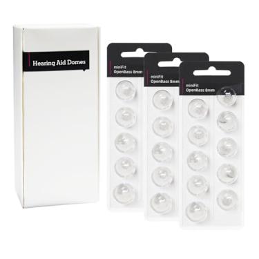 Imagem de Cúpulas de aparelho auditivo para substituição de Oticon, cúpulas de baixo abertas Oticon Minifit (pacotes de 8 mm/3), cúpulas universais para aparelhos auditivos Oticon.