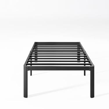 Imagem de Estrutura de cama Nordicbed Solteiro, plataforma, 45,7 cm de altura, sem necessidade de base de mola, de metal, sem ruído, fácil montagem, resistente, preta