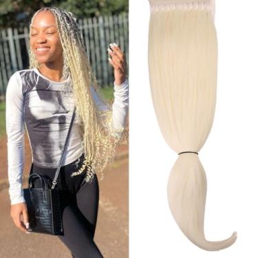 Imagem de Extensinos de cabelo trançado, pré-seccionados, pré-esticados, loiros, trançados, pré-esticados, para trançar, trançar, hipoalergênico, sem nós, meninas, mulheres negras