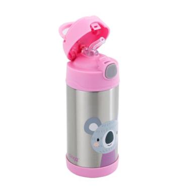 Imagem de Garrafa Térmica Infantil com Koala Aço Inox Tampa Flip Dupla Camada Rosa 5h Quente/7h Frio