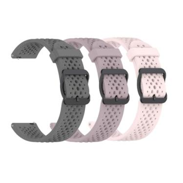 Imagem de Waekethy Pulseiras para Garmin Vivoactive 5/Vivoactive 3, pulseira de silicone macio de 20 mm respirável para smartwatch esportiva de substituição compatível com Forerunner 55/Forerunner 165 (cinza +