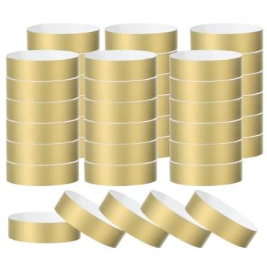 Imagem de PATIKIL Pulseiras de papel para eventos, pacote com 200 pulseiras neon para festas, pulseiras coloridas à prova d'água para identificação de concertos para entrada de bar, ouro
