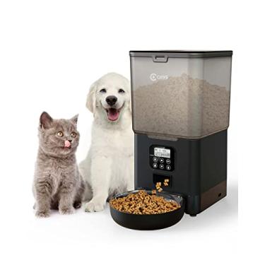 Imagem de Ciays Alimentadores automáticos para gatos, dispensador de comida para gatos de 5,6 L, até 20, 4 refeições por dia, dispensador de ração seca para cães pequenos e médios, fonte de alimentação dupla e