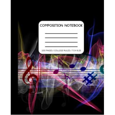 Imagem de Composition Notebook - Vibrant Musical Staff: College Ruled Paper Notebook Journal: Teens, Students, Musicians, Marching Band, High School Band, ... x 9.25, 100 pages, College Lined Workbook)