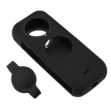 Imagem de Create idea Capa Protetora de Lente Compatível com Câmera Insta 360 ONE X2, 2 Peças, Silicone Preta, Proteção Extra, Fácil de Aplicar e Remover