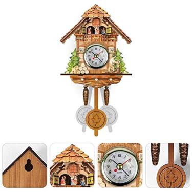 Imagem de Relógio de Parede Cuco de Madeira Antigo, Relógio de Parede Com Balanço Automático, Pêndulo, Decoração de Casa, Estilo Noroeste Europeu (CM003)
