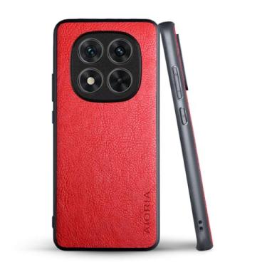 Imagem de AIORIA Capa para Xiaomi Poco X7 5G Xiaomi Redmi Note 14 PRO 5G 16.9 cm Capa de couro PU premium retrô design empresarial capa protetora completa para Xiaomi Poco X7 5G Redmi Note 14 PRO 5G (vermelho)