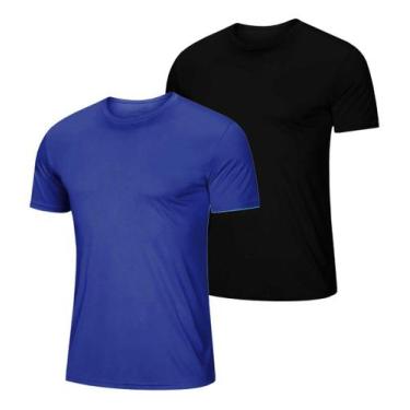 Imagem de Conjunto 2 Camisas Esportiva Dryfit Treino Gola Redonda Lisa - Camisa 