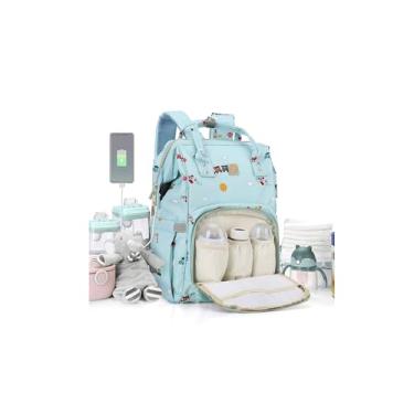 Imagem de Mochila Maternidade para Fraldas para Mamães e Papais – Bolsa para Cuidados com o Bebê, Fraldas, Para Meninos e Meninas, Azul, 16.14x6.3x9.84 Inch (Pack of 1), Clássico
