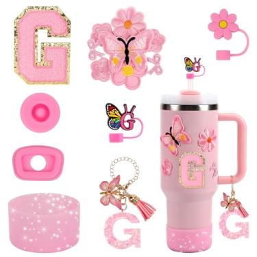 Imagem de Conjunto de acessórios de copo de 15 peças para copo Stanley Cup 850 g 1,134 g copo com alça, incluindo capa de canudo de silicone e bota, tampa à prova de derramamento, pingentes Stanley, pingente de