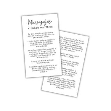 Imagem de Kit de instruções para cuidados pós-tratamento Microneedling | Pacote com 50 cartões de visita para livros de 5 x 8,9 cm, pós-tratamento, caneta facial Bb Glow Professional Machine Care Posterior de