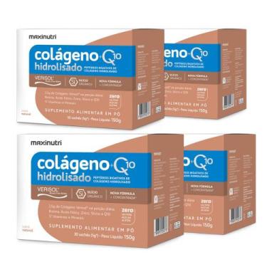 Imagem de Kit 4 Colágenos Verisol Maxinutri Sachês 30x5g + Q10 Natural