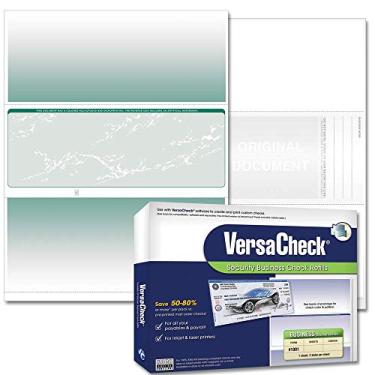 Imagem de VersaCheck Verificação segura - 1000 cheques de voucher de negócios em branco - Prestige verde - Formulário nº 1001 de 1000 folhas - Check in Middle