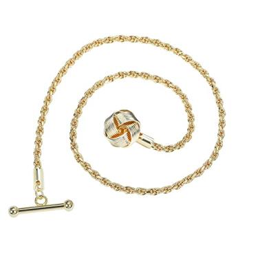 Imagem de VVCome Corrente de lapela masculina de nó de metal para terno ouro prata nó celta broche de lapela com borla acessórios de terno, Metal Aço inoxidável, Cristal