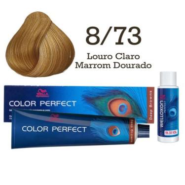 Imagem de Coloração Color Perfect 8/73 Louro Claro Marrom Dourado + Emulsão Oxi 