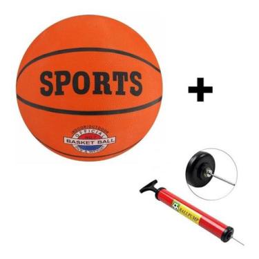 Imagem de 1 Bola De Basquete com 1 Bomba Tamanho E Peso Padrão De Qualidade - Ce