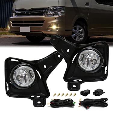 Imagem de VGETTING Luz de neblina para Toyota Hiace Commuter 2011-2013 halogênio lâmpadas de neblina substituição kit de montagem de luz de neblina com chicote de fios + interruptor