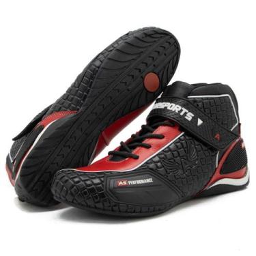 Imagem de Sapatilha Kart Profissional Couro Legitimo Atron Shoes Race, Vermelho,