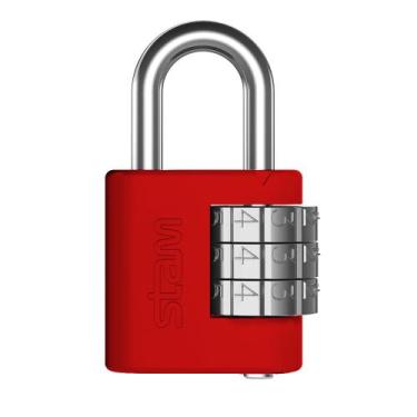 Imagem de Cadeado De Mala Mochila Segredo Numérico 25mm Vermelho Stam