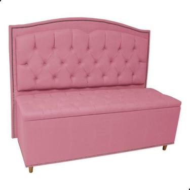 Imagem de Kit Cabeceira e Calçadeira Com Baú 195 cm King Casal Diana Suede - Fin